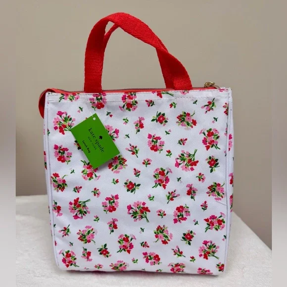 Kate Spade White Floral Insulated Lunch Tote - Picture 1 of 3